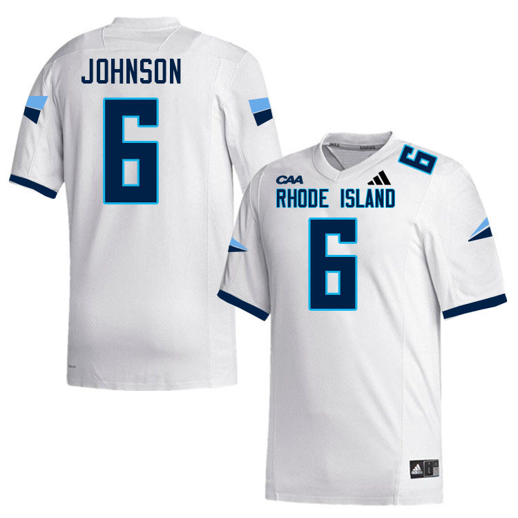 Rhode Island Rams #6 Ayinde Johnson College Football Jerseys,Uniforms-White